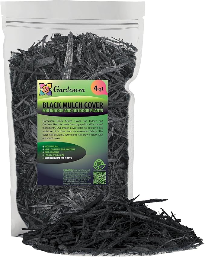 Black Mulch - Retain Moisture and Promote Healthy Root Growth in Your Landscape - 4 QUARTS