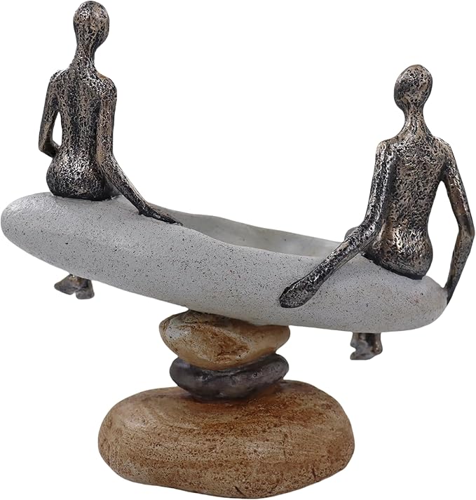 Modern Abstract Couple Sculpture – Romantic for Her or Him, Minimalist Wedding or Engagement Present, Elegant Figurine Decor for Bedroom, Shelf or Office