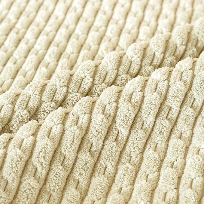 Set of 4 Yellow Olive Aqua Decorative Throw Pillow Covers 22x22 Inch Corduroy Pillow Covers for Bed Couch Sofa Living Room Soft Square Cushion Cases