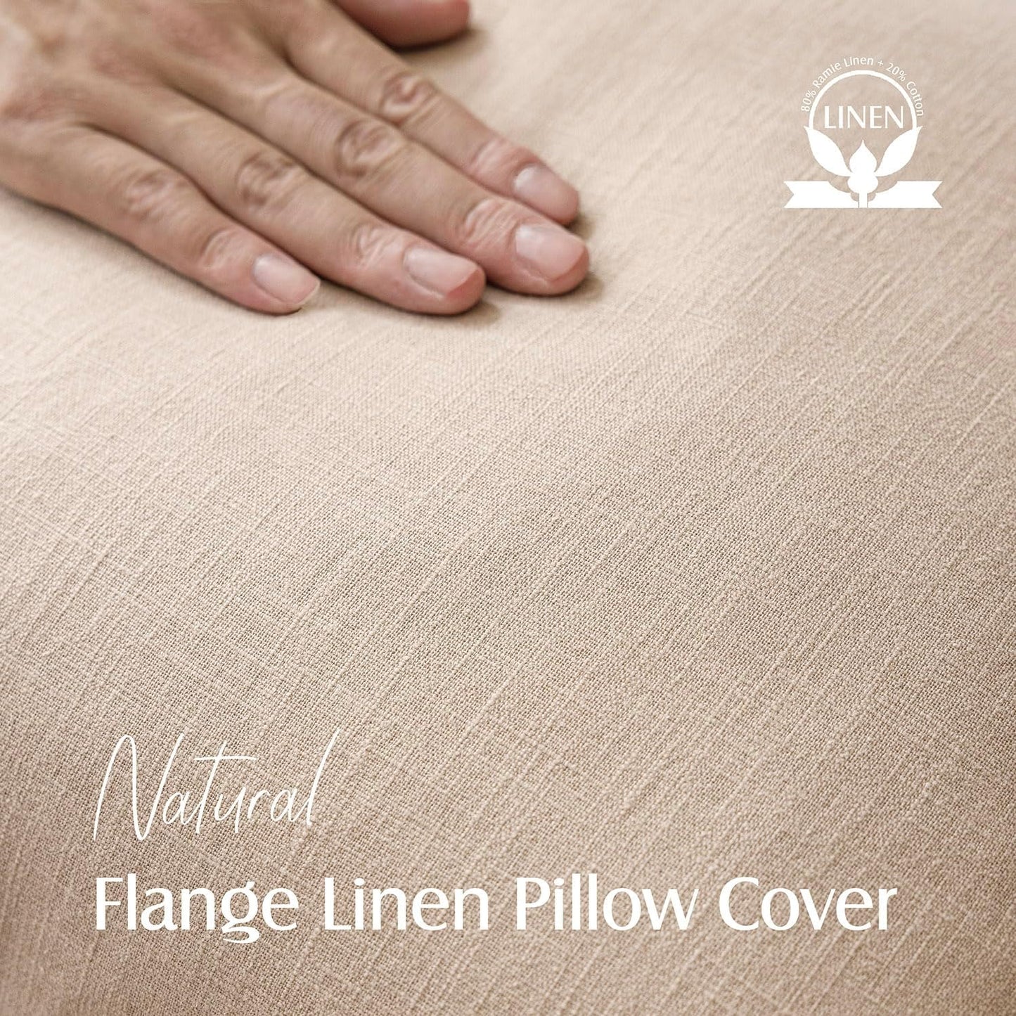 Foindtower Pack of 2, Decorative Linen Soild Throw Pillow Covers Soft Accent Cushion Case Farmhouse Neutral Pillowcase for Chair Couch Sofa Bedroom Living Room Home Decor 18 x 18 Inch Tan Beige