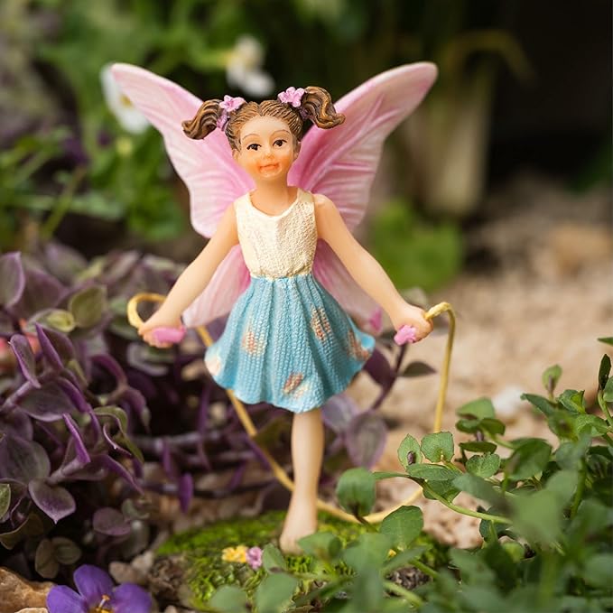 PRETMANNS Fairies for Fairy Garden - Boy & Girl Figurines – Cute Accessories for Indoor or Outdoor Miniature Garden – 2-Piece Set