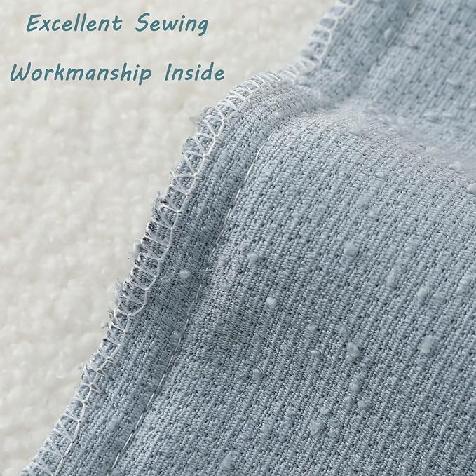 FUTEI Pack of 2 Dusty Blue Decorative Throw Pillow Covers 16x16 Inch Soft Cozy Solid Boucle Textured Cushion Case,Modern Home Decor for Couch Bed Living Room