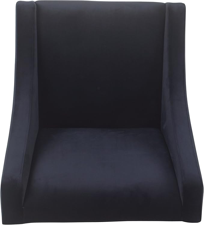 Homepop Home Decor | Upholstered Classic Swoop Arm Accent Chair | Accent Chairs for Living Room & Bedroom | Decorative Home Furniture, Navy