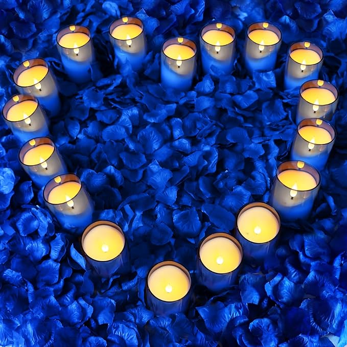 NURADA 3"x6"Flickering Flameless Candles: 3D Wick Acrylic Battery Operated LED Pillar Battery Candles with Remote and Timer for Decoration Wedding Party - 2 Pack Blue
