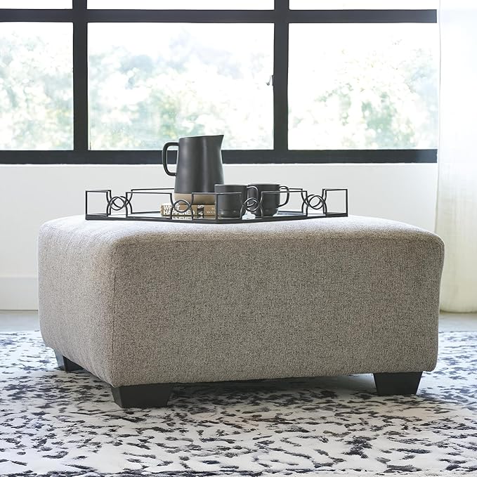 Signature Design by Ashley Ballinasloe Traditiona Square Oversized Ottoman, Beige