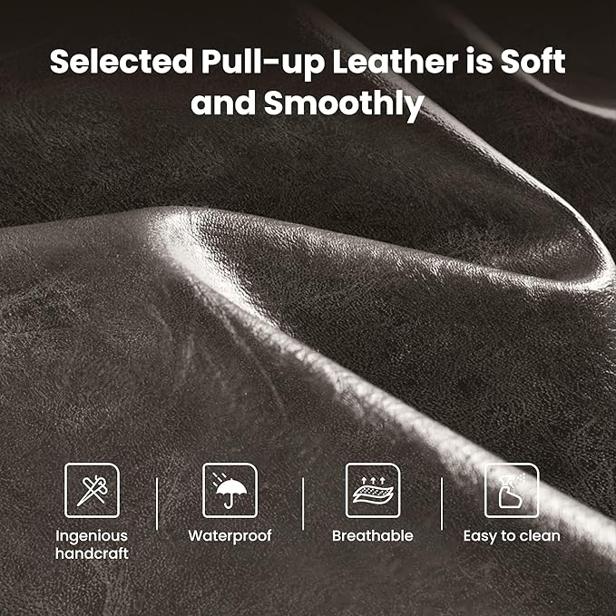 PHI VILLA Grey and Gold Bar Stools Set of 4, Faux Leather Counter Height Chairs, Kitchen Stools for Island, 24 Inch Barstools with Back