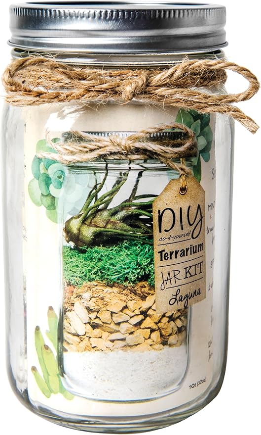 SuperMoss (90410) Terrarium Jar DIY Kit – Build Your Own Mini Garden in a Jar, Idea for Budding Gardeners, Creative Kids & Plant Lovers of All Ages, 32oz, Laguna