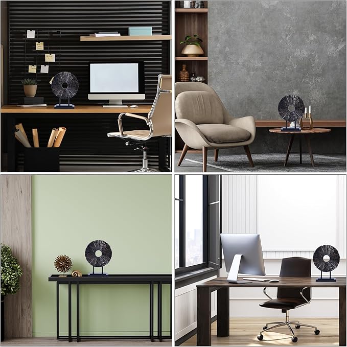 Minimalist Round Statue Above Cabinet Decor Kitchen, Modern Decorative Sculpture Home Decorations for Living Room Coffee Table, Office Decor Items, Center Pieces Decoration (Black)