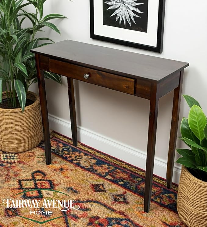 Solid Acacia Console Table w/Drawer