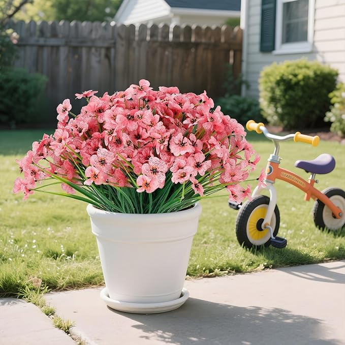 20 Bundles Artificial Flowers for Outdoors or Indoor Garden Home Decoration,No Fade Fake Flowers Faux Plants for Decoration Hanging Planters,Porch Window Box Garden Wedding Farmhouse Fake Plants