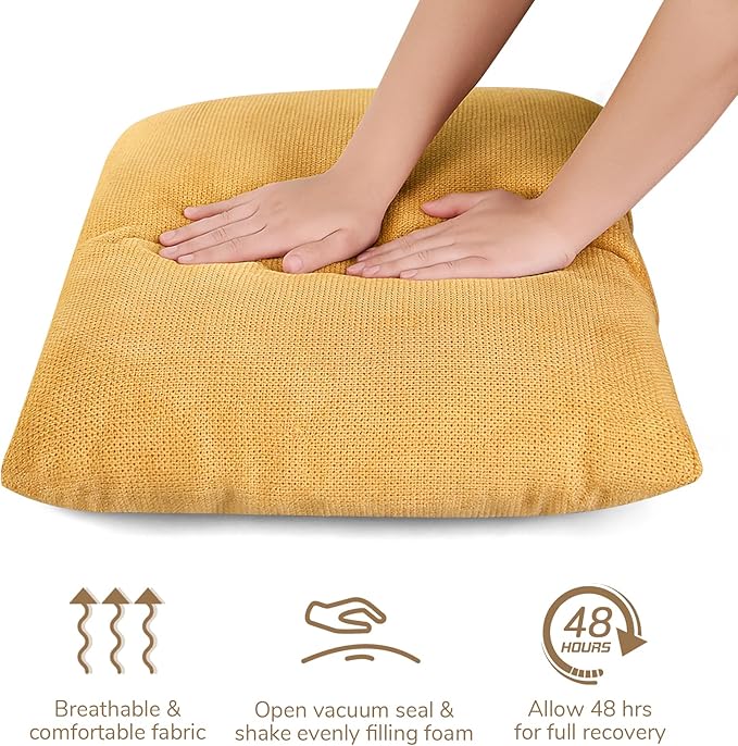 Peace nest Comfy Accent Chair Modern Living Room Bedroom Armchair with Mental Frame Comfortable Shredded Foam Cushion for Balcony Lounge Reading Meeting Room Yellow