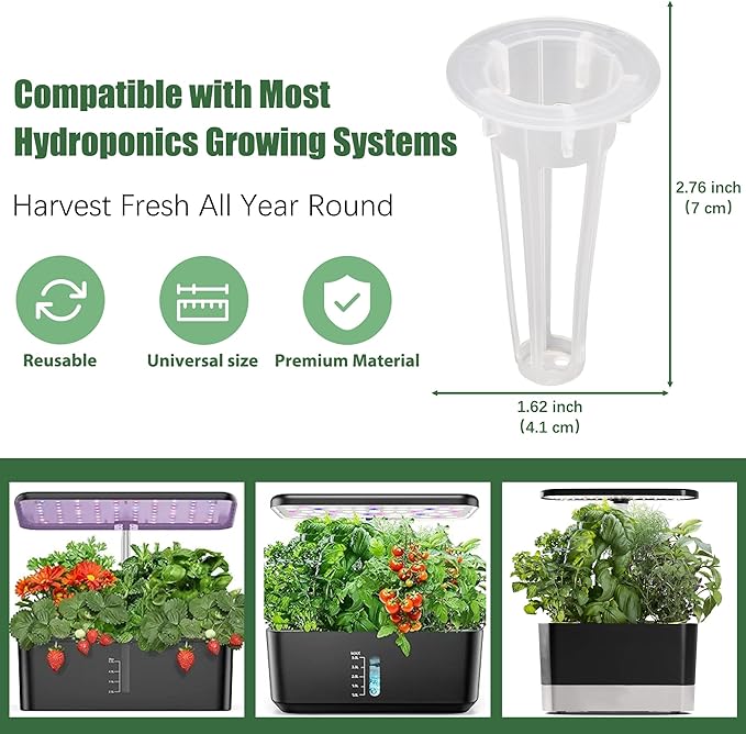 Cherry Tomato Seed Pods Kit for Hydroponics, 12 Pods Grow Anything Kit for Indoor Hydroponics Growing System, Hydroponics Supplies with 12 Grow Sponges, 12 Plant Baskets, 12 Pod Domes and Labels