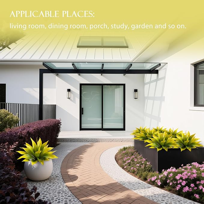 Artificial Flowers for Outdoors Artificial Agave 22'' Fake Plants Faux Agave Artificial Plants Outdoor Fake Flowers Outdoor Faux Plants Indoor Uv Resistant Artificial Plants (Yellow 2pcs)