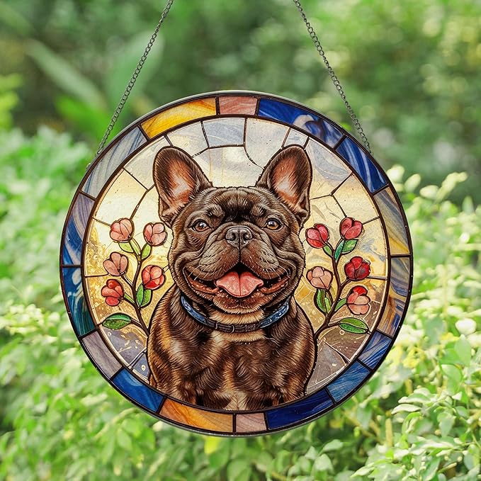 Custom Photo Dog Memorial Suncatcher, Custom Name Image Pet Suncatcher, Pet Loss Suncatcher, Stained Glass Light Catcher, Dog Memorial Ornament Loss of Pet Sympathy Gift