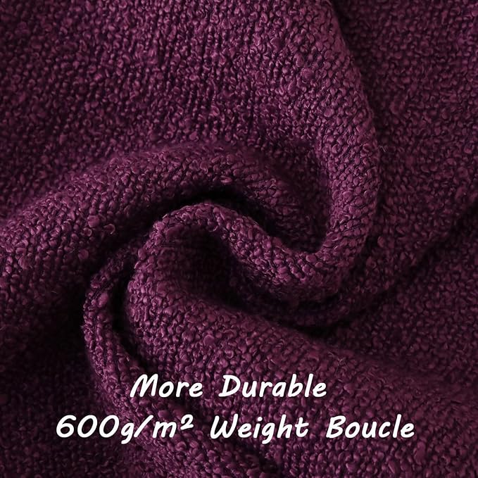 FUTEI Pack of 2 Purple Decorative Throw Pillow Covers 22x22 Inch Soft Cozy Solid Boucle Textured Cushion Case,Modern Home Decor for Couch Bed Living Room