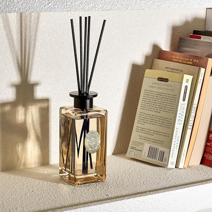 M&SENSE 10.14 oz Large Reed Diffuser Set | Fresh Grapefruit Scent Home Oil Diffuser with Sticks |Hotel Collection Non-Toxic Essential Oil |for Bedroom Bathroom Living Room