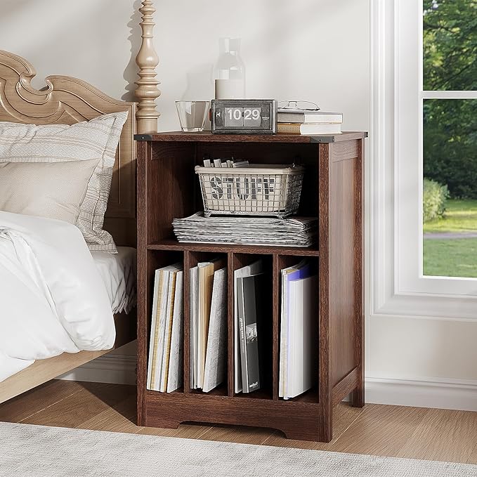 ChooChoo Record Player Stand, Vinyl Record Storage Cabinet, Turntable Stand Holds up to 160 Albums, Record Player Table Display Shelf for Living Room, Bedroom, Office, Walnut