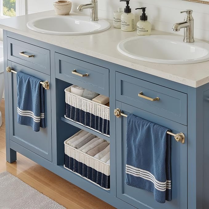 GRANNY SAYS Wicker Baskets for Shelves, Decorative Navy Baskets for Coastal Room Decor, Waterproof Basket Organizer, Wicker Storage Basket for Organizing, Beach Decor for Bedroom