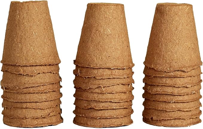 Daniel's Plants 2" Naked Pots | Small Natural Plantable Pots for Herbs Vegetables Tomato Seedlings | OMRI-Listed Biodegradable for Seedlings | Earth Friendly - Peat Free | 24 Pack 2 Inch Round