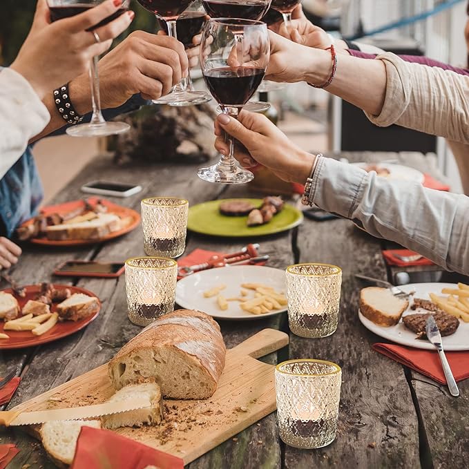 SHMILMH Clear Tealight Candle Holders Set of 24, Glass Votive Candle Holders with Rim for Wedding Table Centerpiece Birthday Party Christmas Decor