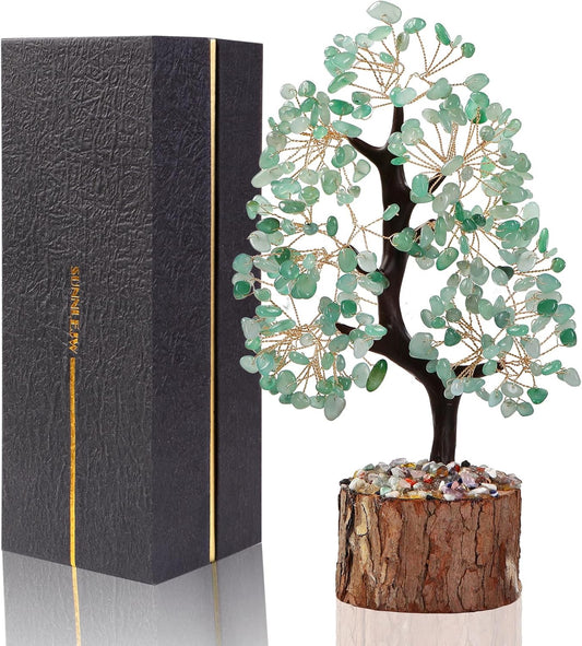 Green Chakra Crystal Tree of Life,Crystals and Healing Stones,Fengshui Money Tree,Birthday Gifts for Women,Spiritual Meditation Gifts for Positive Energy,Crystal Decor