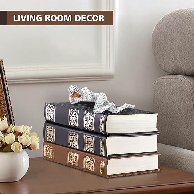 GRAPMKTG Home Decor Pulp Reading Women Thinker Statue Aesthetic Sculpture Room Decor Modern Abstract Decoration on Shelf Table Desk for Living Room Office Bedroom C