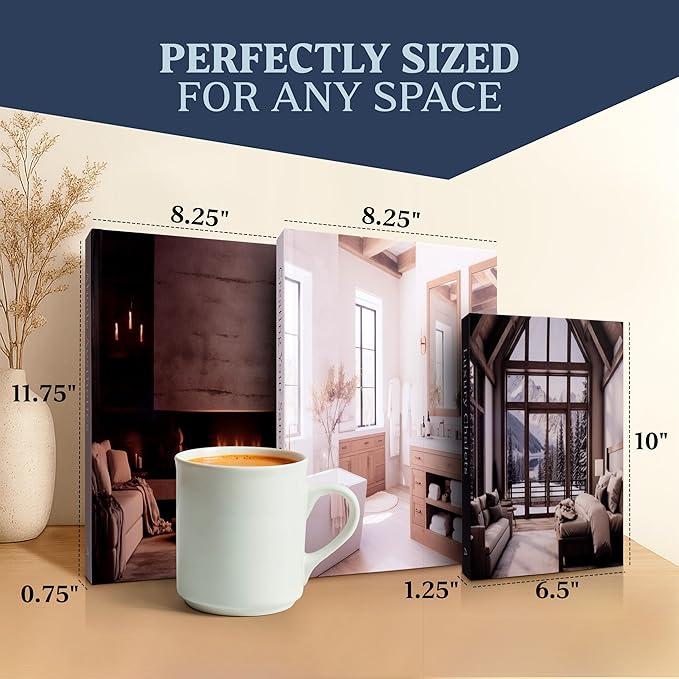 Array & Arrow Decorative Books for Home Decor - Set of 3 Meticulously Designed Hardcover Fake Books for Decoration, Modern, Stylish, and Minimalist Coffee Table Decor