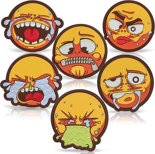 Set of 6 Funny Coasters for Adults, Cute and Fun Birthday Drink Cup Coasters for Table and Office Desk, Cool Party Bar Coaster with Lip for Men and Women, Unique Work Game Gift