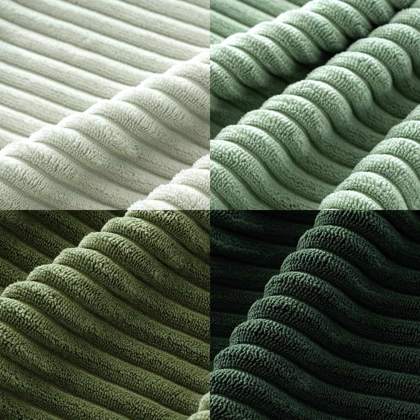 MIULEE Boho Farmhouse Sage Green Throw Pillow Covers 22x22 Inch Set of 4 Mordern Nordic Cushion Covers Soft Corduroy Christmas Home Decor for Couch Bed Sofa Living Room Forest Green