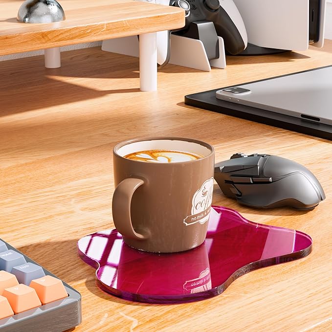 Acrylic Coaster for Desk, Clear Bar Drink Coaster, Clear Cloud Shape Coffee Cup Coaster, Perfect for Tabletop Protection and Accessories Display.