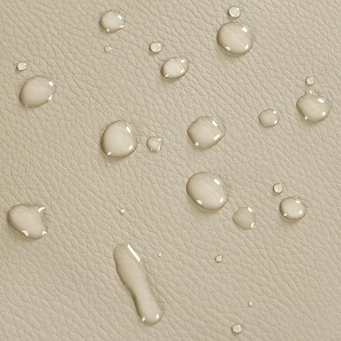 Yaheetech Bar Stools Set of 4, Adjustable PU Leather Swivel Barstools, Modern Counter Stools with Back and Footrest, Counter Height Barstools for Bar, Kitchen, Dining Room, Khaki