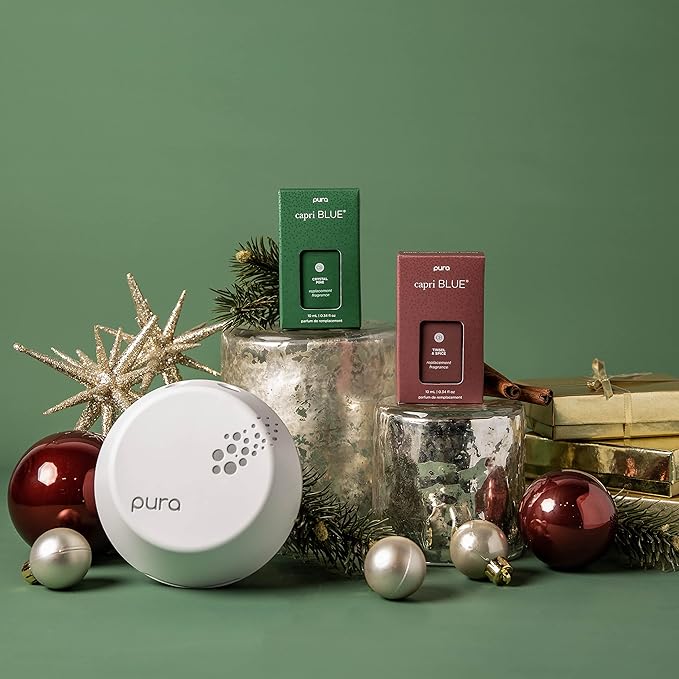 Capri Blue Pura Smart Home Plug-in Diffuser Refills – Includes 2 Capri Blue Pura Refills for Plug In Diffusers for Home - Long Lasting Luxury Scents - Crystal Pine (Pack of 2)