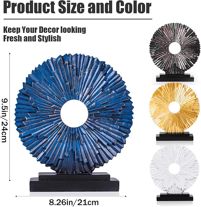 XMGZQ Modern Abstract Art Resin Statue Home Decoration,Navy Blue Gold Home Decor Accents,Ornaments for Living Room Dining Office Cabinet Shelves Table Top Center Pieces,Above Kitchen Cabinet Decor