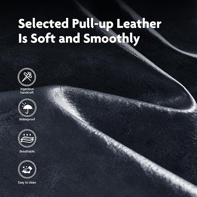 ALPHA HOME 24 Inch Bar Stools Kitchen Counter Stools with Back Pu Leather Counter Chair Counter Height Bar Stools with Upholstered Footrest Sturdy Chromed Metal Steel Frame, Midnight Blue