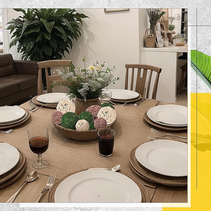 Jetec 18 Pcs Decorative Balls for Centerpiece Bowls Green Moss Balls Wicker Rattan Cord Decorative Bowl Fillers for Garden Vase Home Party Table Spring Easter Farmhouse Rustic Decor(Large Size)