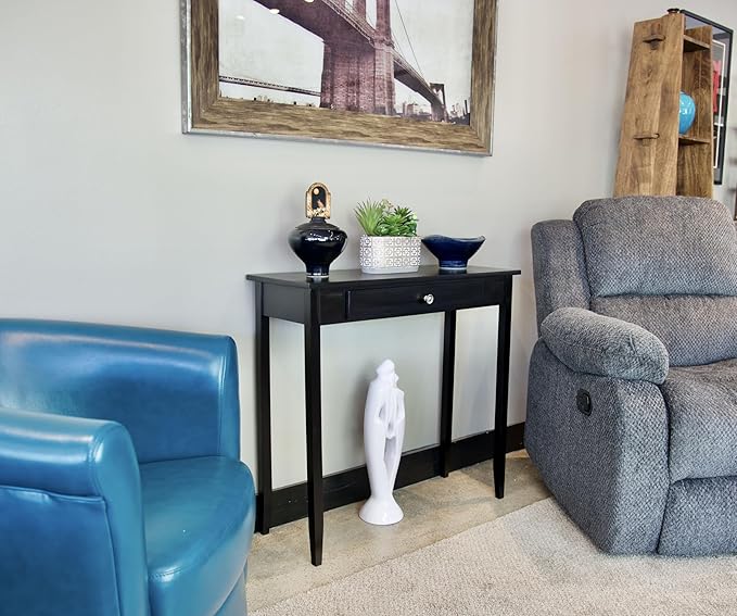Solid Acacia Console Table w/Drawer