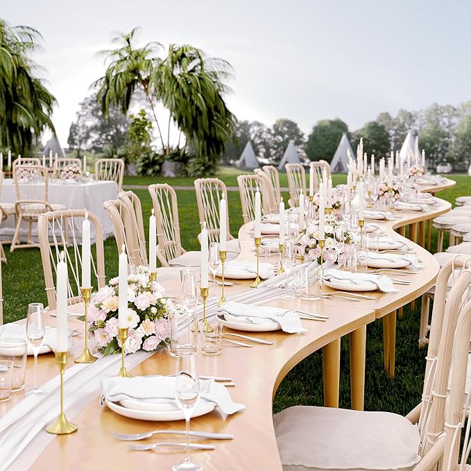 FSyueyun Brass Candlestick Holders Set of 3, Elegant Metal Candlestick Holders for Vintage Taper Candle Holders, Perfect for Table Centerpieces, Fireplace, Home Decor, Weddings and Party Decorations