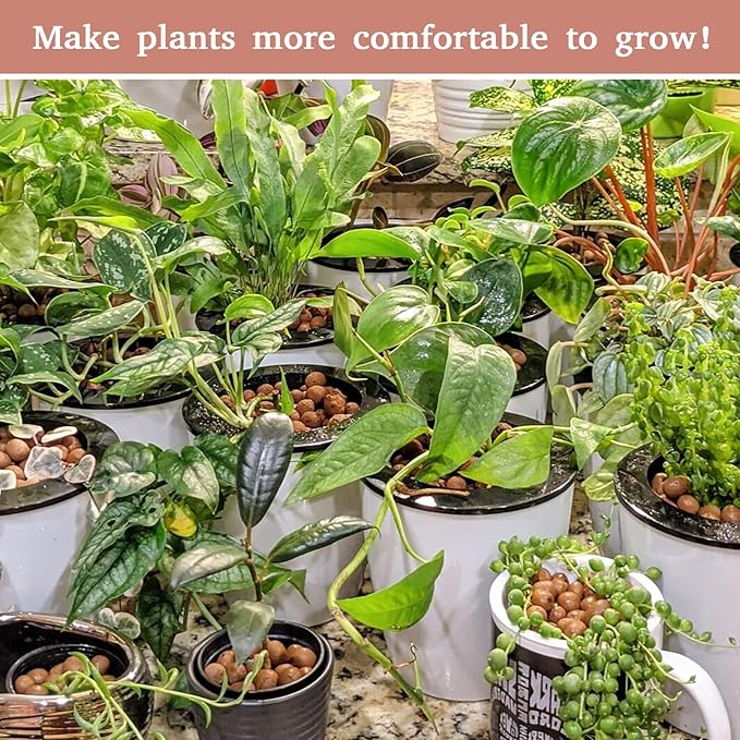 Legigo 8 LB Organic Leca Clay Pebbles for Plants, 4mm-16mm 100% Natural Leca Balls for Indoor Plants, Hydroton Clay Pebbles for Plants Hydroponic Aquaponics Growing Orchid Drainage Terrarium