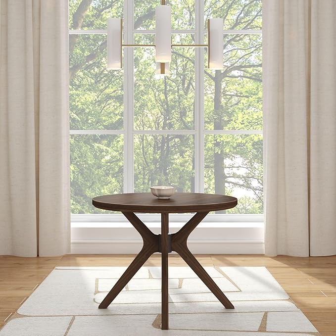 Plank+Beam Verso Round Dining Table, 38 Inch Solid Walnut Kitchen & Dining Room Table