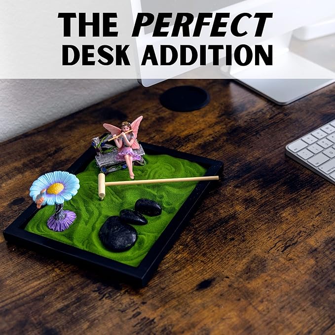 Desktop Fairy Garden - Zen Decor for Desk - Fairy Garden Set - Theme Accessories - Gift