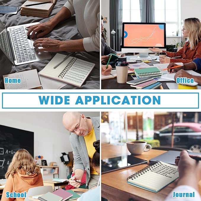 Jutom 5 Pcs Small Spiral Notebooks Memo Pads 3x5 Bulk Small Pocket Notebooks Mini Notepads with Lined Pages Small Journals for Office School Work Writing Supplies,120 Pages (Morandi Color)