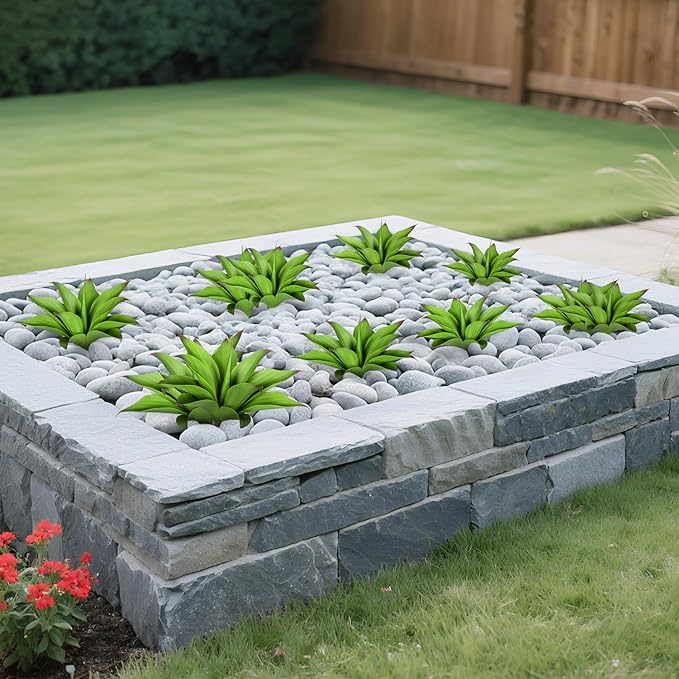 Artificial Agave Faux Agave Fake Greenery Outdoor Artificial Plant Fake Plant for Indoor Home Decoration Plastic Plant Outdoor Decoration Front Porch Decor Simulation Plants 2Pack(12In，Green)