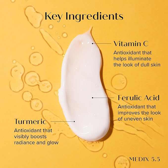 Medix 5.5 Brightening Vitamin C Cream + Coconut Oil Moisturizer Skin Care Set | Body Cream & Face Lotion Bundle | Firming Body Lotion Set For Women, Crepey Skin Treatment, Wrinkles, Cellulite, 2PC