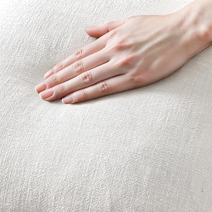 MIULEE Christmas Decorative Throw Pillow Covers Neutral Linen Fringe Throw Pillows Set of 2 White Boho Farmhouse Cushion Covers with Tassels for Couch Sofa Bed Living Room Home Decor 20x20 Inch