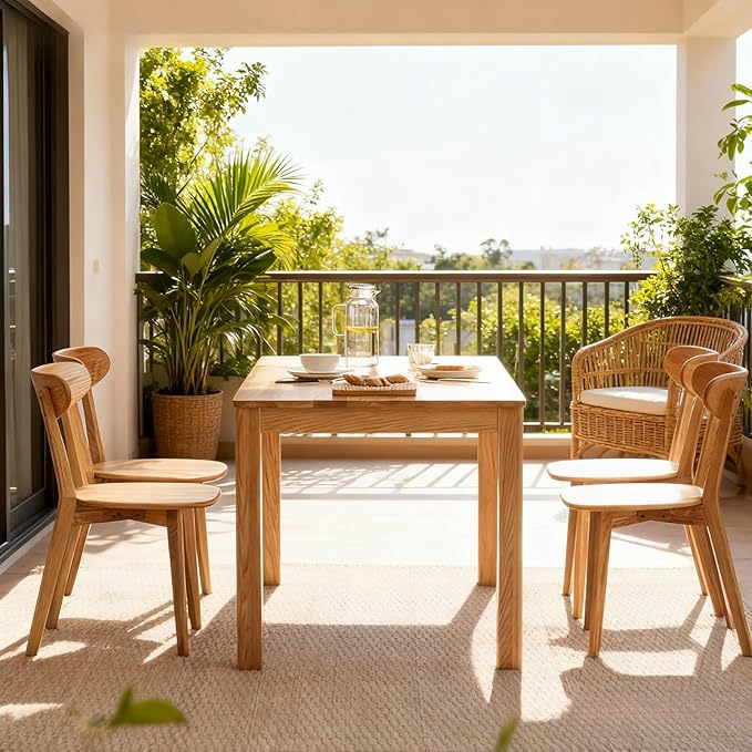 100% Solid Oak Wood Dining Room Chairs - Practical Kitchen Chairs - Wood Chair for Dining Room, Kitchen (1, Natural)