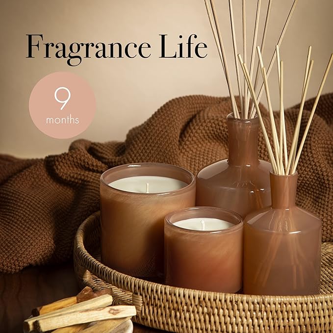 LAFCO New York Signature Reed Diffuser, Retreat - 15 oz - Up to 9 Months Fragrance Life - Reusable, Hand Blown Glass Vessel - Natural Wood Reeds - Made in The USA