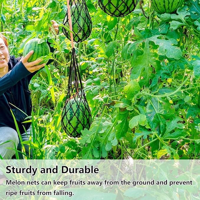 Belit 5-Pack Melon Hammock net Bag to Prevent Falling,Perfect for Growing Cantaloupe Pumpkin Watermelon in Vertical Garden Black