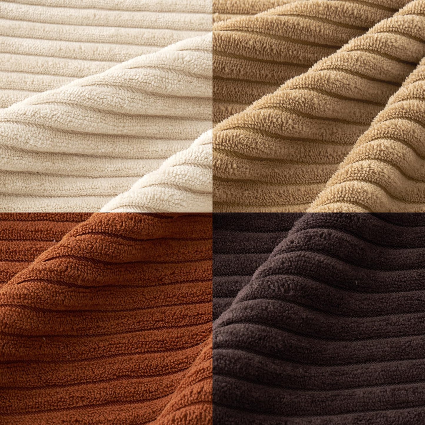 MIULEE Boho Farmhouse Throw Pillow Covers 18x18 Inch Set of 4 Rustic Mordern Neutral Cushion Covers Soft Corduroy Nordic Home Decor for Couch Bed Sofa Living Room Brown-Beige