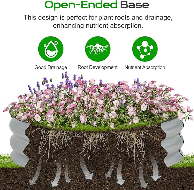 Aoodor 2 Pack 9" Tall 30" Metal Raised Garden Bed, Outdoor Planter Box and Raised Garden Kit for Vegetables, Flowers, Arugula and Herbs, Silver