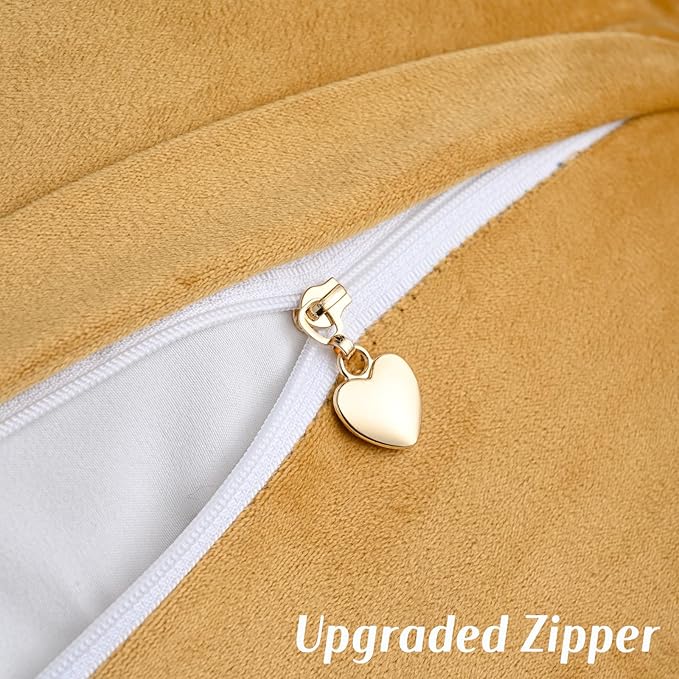 FUTEI Tobacco Chenille Throw Pillow Covers 24x24 Inch Set of 2,Soft Cozy Bound Edge Design European Cushion Cover,Home Decor for Couch Bed Living Room